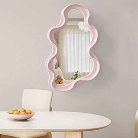 Cloud Shaped Irregular Wall-Mounted Mirror | Cute Shein Room Decor Finds | #RoomDecor #RoomDecorIdeas #RoomDecorAesthetic #Shein #SheinRoomDecor #SheinRoomDecorIdeas #SheinRoomDecorFinds #SheinRoomFinds #SheinRoomIdeas Shein Room Decor, Room Decor Finds, Cloud Mirror, Wavy Mirror, Student Dormitory, Cloud Shapes, Wall Mounted Mirror, Makeup Mirror, Vanity Mirror