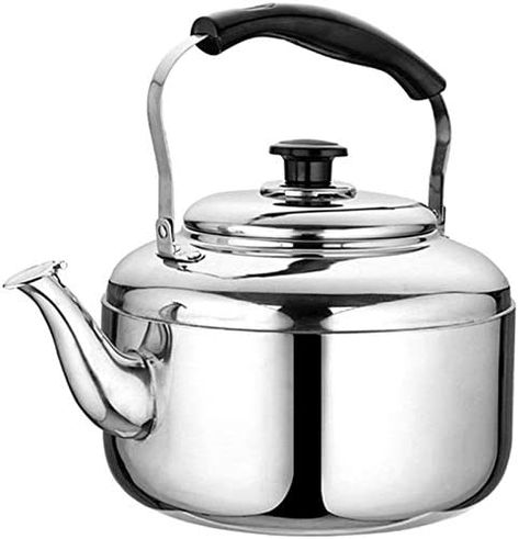 Amazon.com: Stovetop Catering Kettle Stainless Steel Whistling Teapot Stove, Large Capacity Tea Kettle With Heat-Resistant Handle For Electric And Gas Stoves ZHAOSHUNLI (Color : 6L): Home & Kitchen Stovetop Kettle, Teapot Cover, Stainless Steel Stove, Stainless Steel Kettle, Teapot Design, Whistling Tea Kettle, Tea Kettles, How To Clean Mirrors, Stainless Steel Lighting