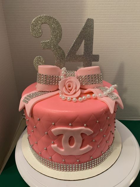 Chanel Inspired Cake, Pink Chanel Cake, Chanel Birthday Cake For Women, Dior Cake, Pink Chanel Birthday Cake, Pandora Cake, Chanel Buttercream Cake, Channel Cake, Chanel Birthday Cake