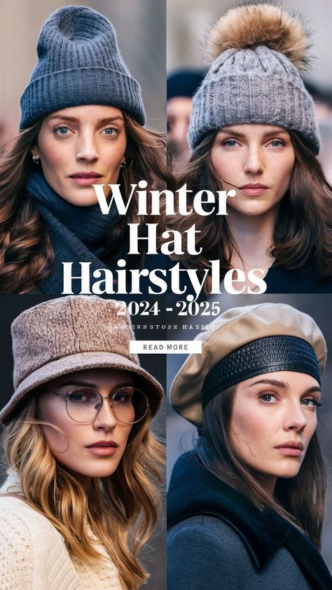 Hat Styles For Women Winter, Cashmere Winter Hats, Woman’s Hats, Hats For Curly Hair Winter, Winter Hat Aesthetic, Winter Hat Hairstyles, Trendy Winter Hats, Winter Hat Outfit, Beanie Hairstyles