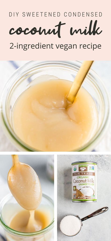 Vegan Condensed Milk, Sweetened Condensed Milk Recipes, Condensed Coconut Milk, Eating Bird Food, Condensed Milk Recipes, Coconut Milk Recipes, Vegan Milk, Low Carb Dessert, Vegan Alternatives