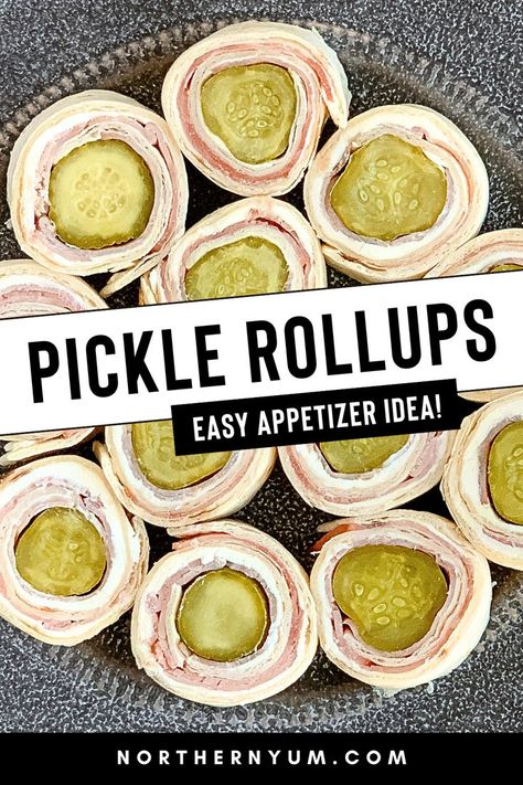 Easy Appetizer Idea - Pickle Rollups Christmas Cucumber Appetizers, Pickle Hors D'oeuvres, Pickle Christmas Tree Appetizer, Cold Holiday Appetizers, Holiday Dinner Appetizers, Pickle Rollups, Cream Cheese Rollups, Cream Cheese Tortilla, Planning Christmas Dinner