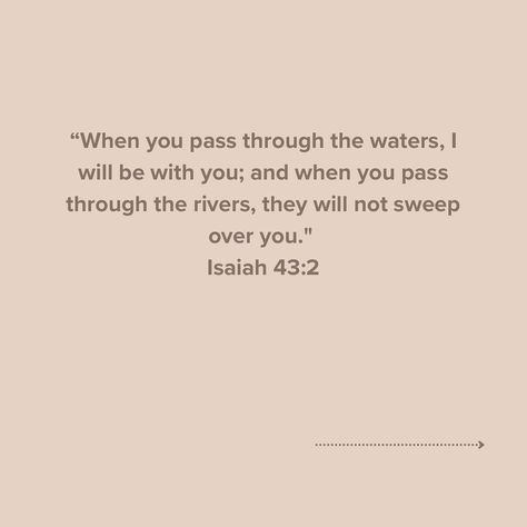 Feeling overwhelmed? Here’s your reminder that even in the deepest waters, God is right there with you. 🌊 When life gets tough and it feels like you’re drowning in challenges, remember His promise: “When you pass through the waters, I will be with you.” (Isaiah 43:2) 🕊️ You are never alone in your struggles. 🙌✨ The waves may rise, but they will not overcome you—God is your protector, walking beside you every step of the way. 💫 Lean into His strength today and find peace in His presence. 💛... Isaiah 43 2, When Life Gets Tough, Isaiah 43, In His Presence, Never Alone, Christian Encouragement, Find Peace, Deep Water, Finding Peace