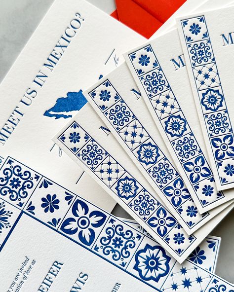 Like our design? Contact Us! This is our Mexican Blue Tiles letterpress wedding invitations for a Mexico destination wedding. www.kshcreations.com or info@kshcreations.com Spanish Table Setting Ideas, Boca Grande Wedding Invitation, Tile Wedding Invitation, Mexican Wedding Stationery, Mexico Wedding Invites, Spanish Tile Wedding Invitations, Mexico City Wedding Invitations, Mexican Wedding Palette, Luxury Mexican Wedding