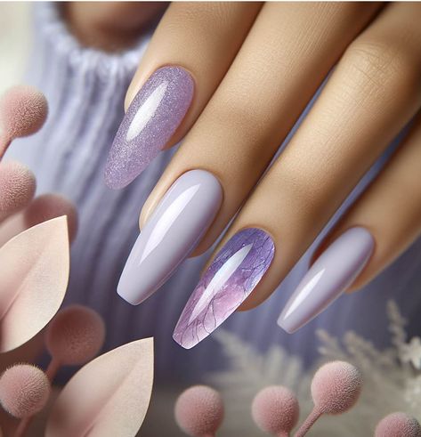 Gold Gel Nails, Lavender Nails, Blue Acrylic Nails, Fancy Nails Designs, Elegant Nails, Fancy Nails, Chic Nails, Purple Nails, Trendy Nails