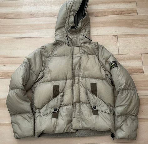 Stone Island Puffer Jacket, Ximon Lee, Leather Puffer, Streetwear Inspo, Men Fits, Boys Jacket, Embroidered Tshirt, Stone Island, Winter Wear