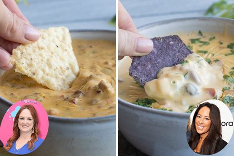 Pioneer Women Queso Dip, Joanna Gaines Queso Recipe, Joanna Gaines Queso Blanco, Joanna Gaines Queso, Pioneer Woman Queso Dip, Queso Without Velveeta, Mexican Queso Recipe, Queso Recipes, Bean Cheese Dip