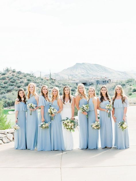 Baby Blue Bridesmaid Dresses, Sky Blue Weddings, Dusty Blue Bridesmaid, Groom Suit Grey, Sky Blue Bridesmaid Dresses, Baby Blue Weddings, Mountain Wedding Photos, Dress Baby Blue, Suit Groom