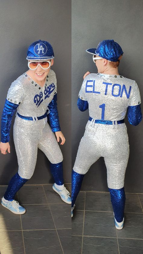 Elton John Dodger Costume, Elton John Outfits, Elton John Dodgers, Elton John Costume, 27 Club, Club Birthday, Elton John, Dress Ideas, Movies Showing