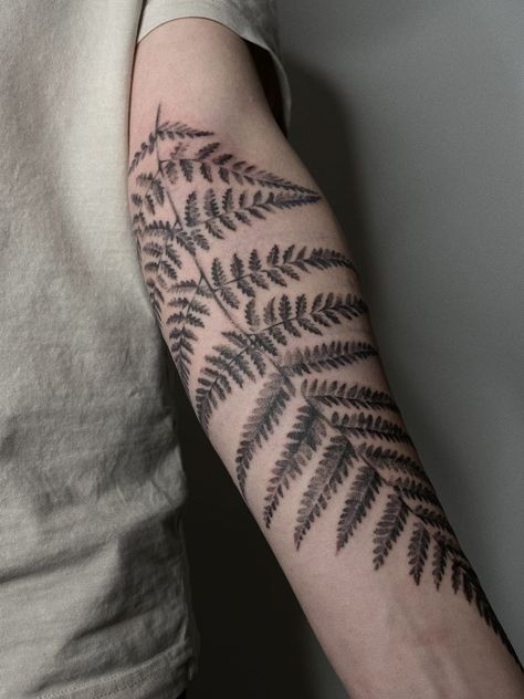 Fern Fine Line Tattoo, Maidenhair Fern Tattoo, Fern Leaf Tattoo, Fern Tattoo, Inner Forearm, Boston Fern, Botanical Tattoo, Black Ink Tattoos, Nature Tattoos