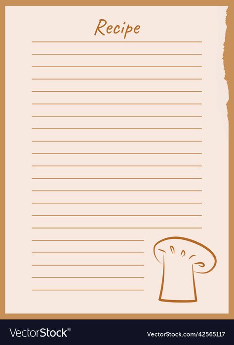 Template For Notes, Recipes Notes, Kitchen Book, Recipe Card Template, Notes Making, Food Vector, Recipe Cards Template, Yellow Squash, Blank Paper