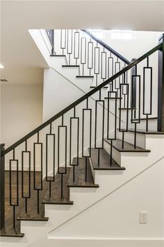 1000+ ideas about Railing Design on Pinterest | Stair Railing ... Brown Staircase, Simple Staircase, Modern Railing, Modern Stair Railing, Staircase Railing Design, Contemporary Staircase, Iron Stair Railing, Escalier Design, Stair Railing Design