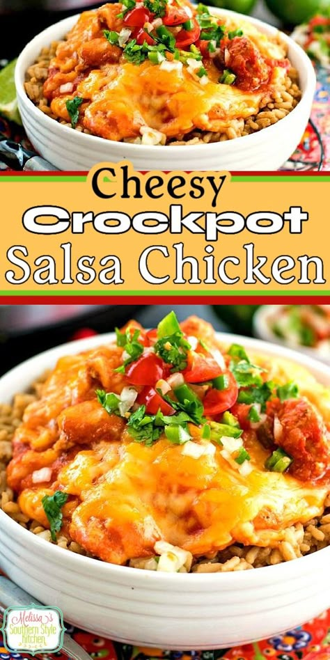 Crockpot Cheesy Salsa Chicken Cheesy Salsa Chicken, Crockpot Salsa Chicken, Crockpot Salsa, Salsa Chicken Crockpot, Southern Style Kitchen, Slow Cooker Salsa Chicken, Slow Cooker Salsa, Best Slow Cooker Recipes, Best Crockpot Recipes