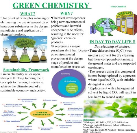 Green Chemistry Poster, Chemistry Poster, Environmental Chemistry, Chemistry Posters, Chemistry Projects, Green Chemistry, Teaching Chemistry, Biotechnology, Chemistry