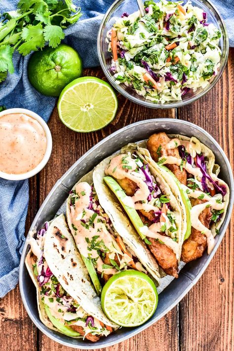 Baja Fish Tacos – Lemon Tree Dwelling Fish Tacos With Coleslaw, Halibut Fish Tacos, Citrus Slaw, Halibut Tacos, Baja Tacos, Baked Fish Tacos, Lemon Tree Dwelling, Baja Fish Tacos, Chipotle Mayo