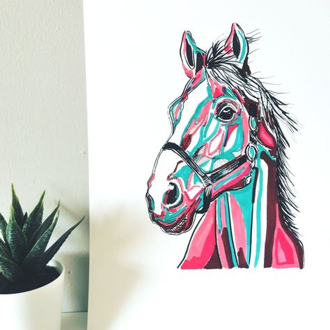 Drawing of horse using Pro markers Marker Drawing Animals, Pro Marker Art, Drawing With Highlighters Markers, Art With Highlighters Markers, Highliter Drawing, Highlighter Markers, Marker Drawing Ideas, Drawing Horse, Pro Markers