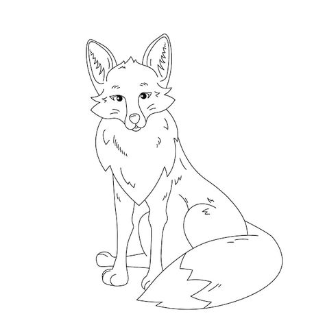 Hand drawn fox outline illustration | Free Vector #Freepik #freevector #animal-outline #line-art #outline #animal-drawing Fox Line Drawing, Fox Outline, Hand Drawn Fox, Art Outline, Animal Outline, Outline Illustration, Animal Drawing, Vector Hand, Homemade Gifts