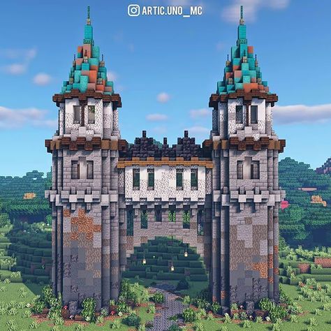 18 Minecraft Medieval Build Ideas and Tutorials - Mom's Got the Stuff Minecraft Castle Designs, Minecraft Kingdom, Minecraft Mansion, Minecraft House Plans, Bangunan Minecraft, Minecraft Cottage, Minecraft Castle, Minecraft Medieval, Rumah Minecraft