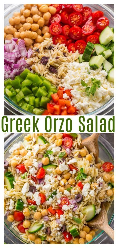 Cellentani Pasta Salad Recipes, Glow Salad, Orzo Salat, Greek Salads, Clean Eating Meal Prep, Greek Orzo, Greek Orzo Salad, Orzo Salad Recipes, Orzo Pasta Salad