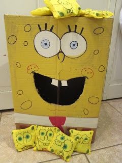 walk in the sunshine: Spongebob birthday party. Spongebob Squarepants Bean Bag Toss Game Birthday Party Games For Toddlers, Party Games For Toddlers, Diy Spongebob, Spongebob Squarepants Party, Birthday Spongebob, Spongebob Birthday Party Decorations, Spongebob Theme, Spongebob Games, Yellow Birthday Parties