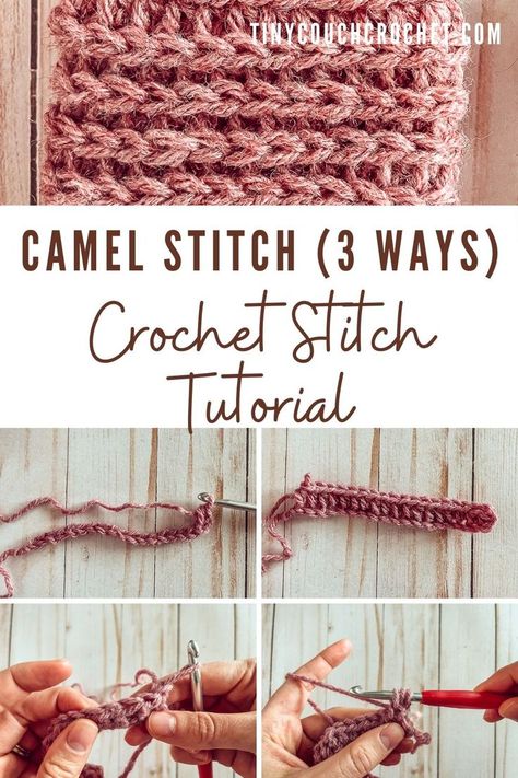 Tuscany Crochet Stitch, Camel Stitch Crochet, Camel Crochet Pattern Free, Warm Crochet Stitches, Ribbed Crochet Stitch, Seed Stitch Crochet, Ribbed Crochet, Crochet Stitches Free, Crochet Stitches For Blankets