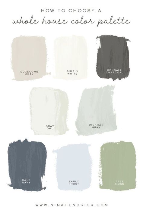 Demystify the process of choosing paint colors and other finishes by creating a cohesive Whole House Color Palette based on color theory and lighting. Your completed whole house color scheme acts as a money- and time-saving blueprint for any future decorating choices! #paintcolors #neutralcolors #colorscheme Whole House Color Palette, Color Palette For Home, House Color Palette, Choosing Paint, House Color Palettes, Paint Color Schemes, House Color Schemes, House Color, Interior Paint Colors