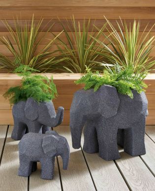 Buy Elephant Large Planter from the Next UK online shop Quirky Garden, Large Garden Planters, Elephant Plant, Elephant Home Decor, Container Planting, Cement Garden, Dremel Carving, Elephant Planters, Backyard Designs