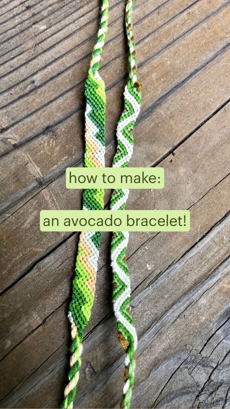 avocado bracelet tutorial! | Diy friendship bracelets tutorial, Bracelets, Friendship bracelets Avocado Bracelet Tutorial, Diy Threaded Bracelets, Bracelet Thread Diy, Cool Friendship Bracelets Tutorials, How To Make Braclets With Thread Step By Step Easy, Cool Bracelet Patterns Easy, Friendship Bracelet Necklace, How To Make Thread Bracelets Tutorials, Bracelet Thread Ideas