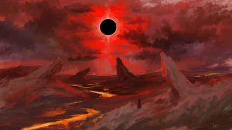 by alexei karelin  #berserk #landscape #eclipse Berserk Landscape, Berserk Eclipse Wallpaper, Berserk Black Swordsman, Griffith Wallpaper, Berserk Eclipse, Eclipse Wallpaper, Black Swordsman, Dark Planet, 1366x768 Wallpaper Hd