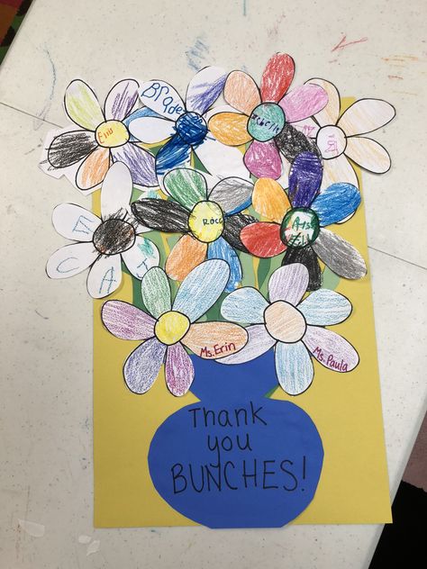 Thank you sign from class, preschool thank you poster, thank you bunches Preschool Thank You Craft, Thank You Crafts For Adults, Thank You Cards Preschool, Class Thank You Card, Thank You Crafts, Thank You Poster Ideas, Thank You Craft, Thank You Crafts For Kids, Diy Thank You Cards From Kids