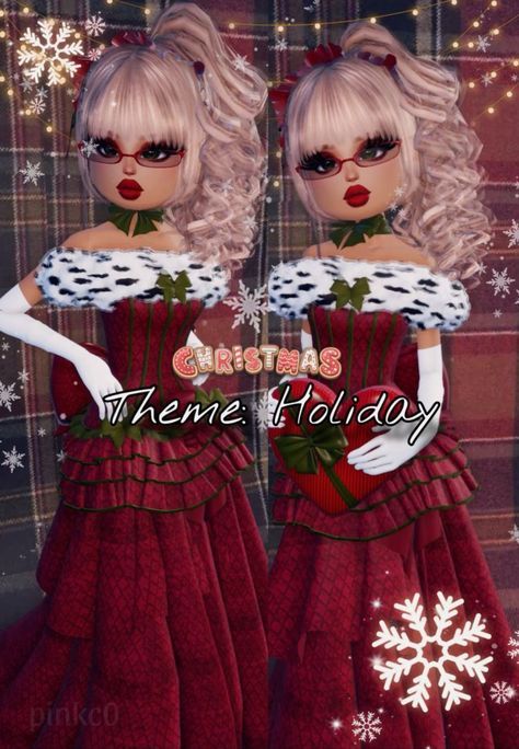 Dti Holiday Non Vip, Dress To Impress Outfits With Items, Christmas Dress To Impress, Festive Holiday Dress To Impress, Holiday Dress To Impress, Christmas Character Costumes, Christmas Outfit Dresses, Dresses For Dolls, Coquette Birthday