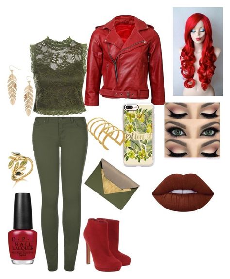 "Pamela Isley/Poison Ivy inspired night out outfit" by rachnunnelee on Polyvore featuring 2LUV, Sans Souci, OPI, Casetify, Alexander McQueen, Dareen Hakim, Humble Chic and Lime Crime Posion Ivy Outfits, Posion Ivy Boots, Poison Ivy Fashion, Poison Ivy Modern Outfit, Posin Ivy Costume Dress, Sans Souci, Poison Ivy, Night Out Outfit, Ivy