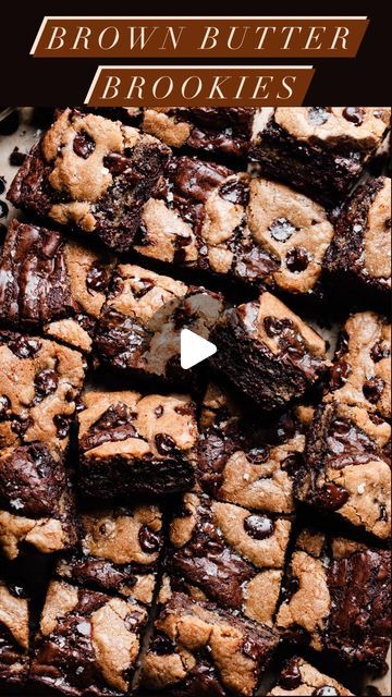 Stephanie Simmons on Instagram: "NEW! Brown Butter Brookies 🥳 Rich, fudgy brown butter brownies & chewy chocolate chip cookies bake to fudgy perfection in these super easy brookies - and layering them the right way ensures everything bakes evenly without being dry! 

Googl “blue bowl brookies” or tap the 🔗 in my profile @bluebowlrecipes for the recipe — https://bluebowlrecipes.com/brown-butter-brookies/

#brookie #chocolatelove #bakingfun #dessertgram #brownies #chocolatechipcookies" Brookies Recipe Cookie Brownies Easy, Easy Brookies, Brown Butter Brownies, Brownies Chewy, Stephanie Simmons, Blondie Dessert, Brookies Recipe, Butter Brownies, Cookie Bar