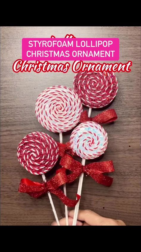 Diy Lollipop, Lollipop Christmas, Xmas Colors, Photo Diy, Christmas Centers, Fat Workout, Diy Christmas Decorations Easy, Holiday Crafts Christmas, Crafts Christmas