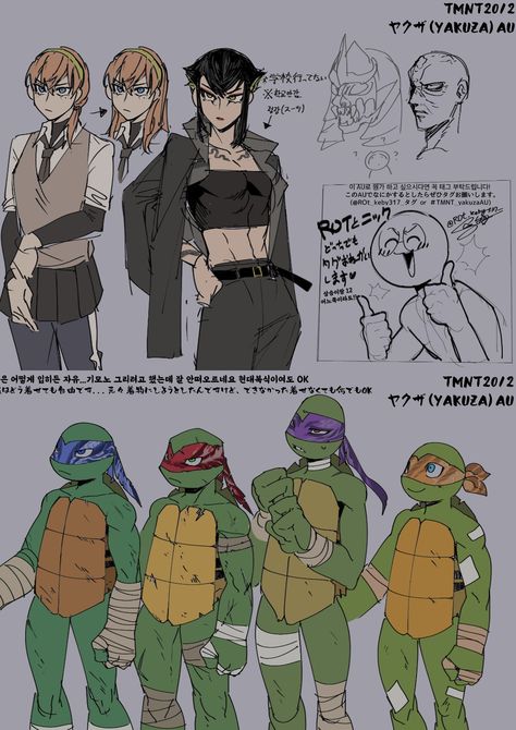 TMNT 2012 FANART Leonardo Donatello KARAI April Michelangelo Raphael Yakuza Leatherhead Tmnt Fanart, Tmnt Human Au, Tmnt 2012 Leonardo Fanart, Tmnt 2007 Fanart, Tmnt X Y/n, 2012 Tmnt Fanart, Leonardo Tmnt Art, Tmnt Redesign, Tmnt 2012 Fanart