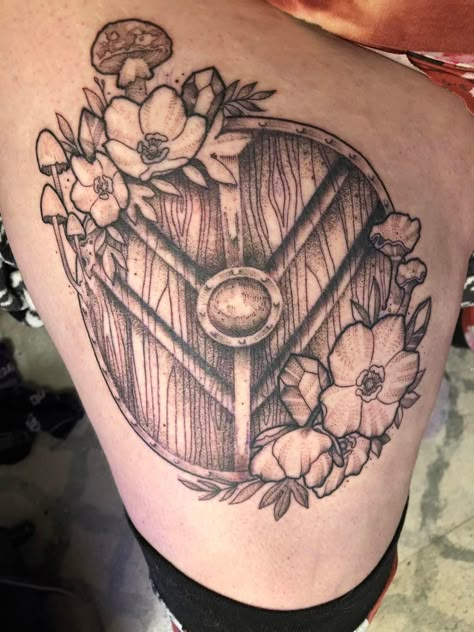 Shieldmaiden Tattoo For Women, Shield Maiden Tattoo For Women, Warrior Shield Tattoo, Women Viking Tattoo, Shield Tattoo Women, Rugged Tattoo, Viking Shield Tattoo, Shieldmaiden Tattoo, Shield Maiden Tattoo