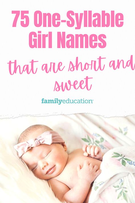 Looking for a short yet sweet middle name for your baby girl? Here is the ultimate list of one-syllable baby names for girls. 1 Syllable Girl Names, Baby Names Unique Uncommon, One Syllable Girl Names, One Syllable Names, Uncommon Girl Names, Unique Middle Names, Child Names, Middle Names For Girls