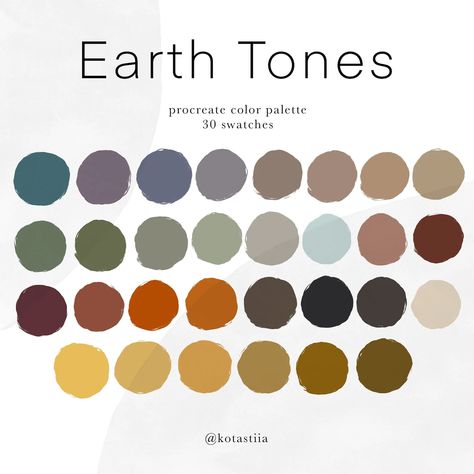 Earth Tones Color Palette 30 Handpicked Swatches for - Etsy Earth Tones Color Palette, Earth Colour Palette, Earth Tone Color Palette, Antique Booth, Earth Tone Color, Color Picker, Earth Color, Color Palette Design, Procreate App