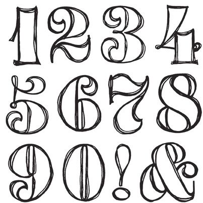 Numbers Fancy Numbers, Alfabet Font, Lettering Styles Alphabet, Lettering Guide, Writing Fonts, Desain Buklet, Alfabet Letters, 타이포그래피 포스터 디자인, Hand Lettering Fonts