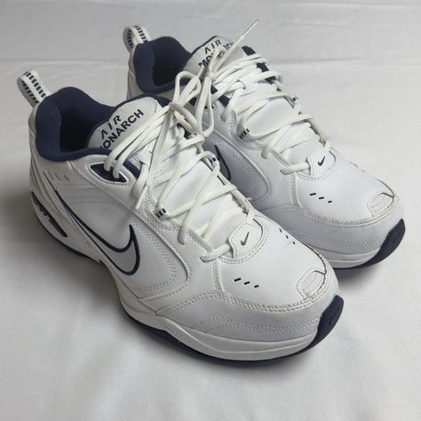 New! Nike AIR MONARCH Walking Shoe Men's Size 12 4E EEEE White Navy Blue Extra Wide was just added to eBay. Check it out! #eBay #eBaySeller Nike Monarch, Air Monarch Iv, Nike Air Monarch Iv, Nike Air Monarch, Athletic Shoes Nike, Mens Walking Shoes, New Nike Air, New Nike, Walking Shoes