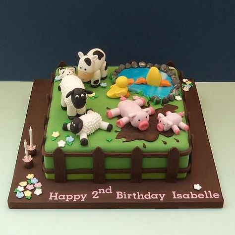 Tractor Birthday Cakes, Number One Cake, Farm Birthday Cakes, Toddler Birthday Cakes, Farm Animal Cakes, Tractor Cake, London Cake, Farm Cake, Fun Cakes