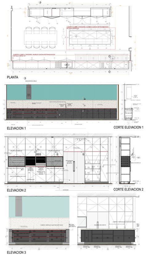 Kitchen Details Drawing Plan, Kitchen Details Drawing Interior Design, Kitchen Details Drawing, Kitchen Design Details, Gallery Kitchen Ideas, Furniture Details Drawing, Kitchen Elevation, Interior Presentation, Kitchen Drawing