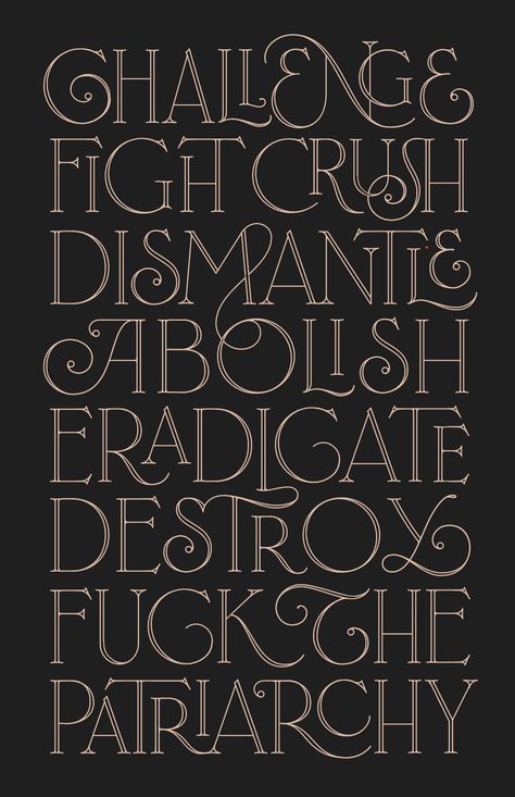 Nick Misani - Patriarchy Poster #lettering #typography #graphicdesign #postersforchange Patriarchy Poster, Art Nouveau Typography, Sun Dial, Graffiti Lettering Fonts, Typography Alphabet, Gothic Fonts, Sermon Series, Hand Lettering Alphabet, Lettering Style