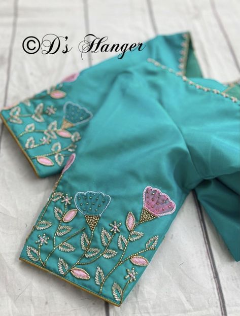 Light Green Aari Work Blouse, Maggam Work Blouse Designs Latest For Pattu Sarees, Magam Work Blouses Latest, Simple Embroidery Designs Blouse, Maggam Designs, Pink Blouse Designs, Magam Work, Maggam Blouse, Latest Bridal Blouse Designs