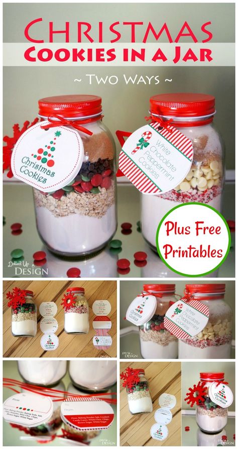 Christmas Cookies In A Jar, Mason Jar Gifts Recipes, Mason Jar Cookie Recipes, Christmas Jar Gifts, Diy Gifts For Christmas, Cookies In A Jar, Mason Jar Christmas Gifts, Mason Jar Cookies, Christmas Cookie Jars