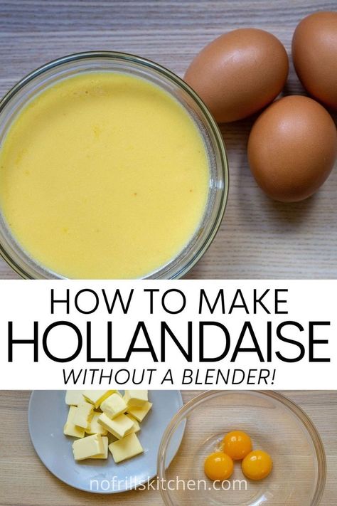 Quick Hollandaise Sauce No Blender, Egg Lemon Sauce, No Blender Hollandaise Sauce, Classic Hollandaise Sauce Recipe, Hollandaise Sauce No Lemon Juice, Easy Hollandaise Sauce No Blender, Lemon Hollandaise Sauce, Hollandaise Sauce Without Lemon, Holindaise Sauce