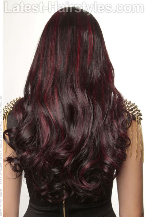 Fun Day And Night Hair Highlights Red Brunette, Pelo Color Vino, Jenny Jones, Frosted Hair, Red Streaks, Night Hairstyles, Really Short Hair, Long Hairstyle, Red Highlights