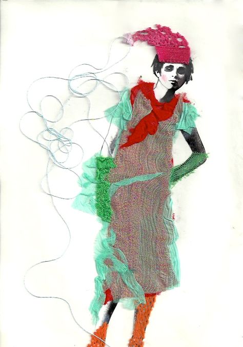 Collaged fashion Illustration Fashion Illustration Collage Mixed Media, Experimental Fashion Illustration, Mixed Media Fashion Illustration, Fashion Illustration Portfolio, Fashion Illustration Collage, Mixed Media Illustration, Altered Photo, 3d Fashion, Fashion Sketchbook