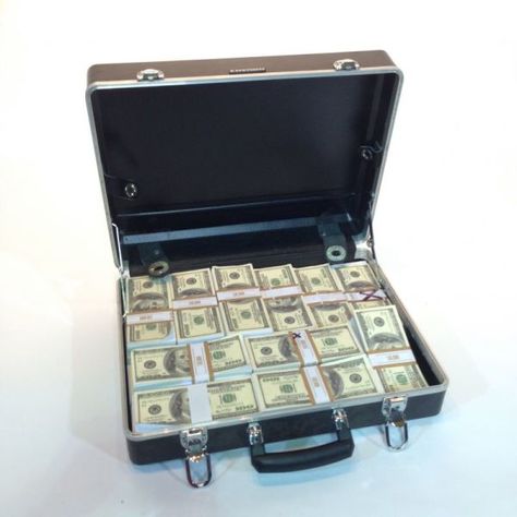 Fake money in briefcase - Dollars | LONDON PROP HIRE Money Accessories, Money Briefcase, Money In A Box Gift, Pound Money, Money Safe, Money Printables, One Million Dollars, Delivery Pictures, Prop Hire