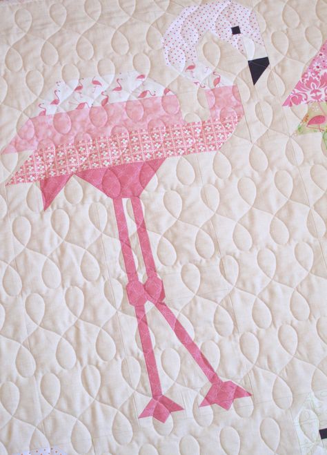 Flamingo Quilts, Flamingo Quilt, Elizabeth Hartman Quilts, Necktie Quilt, Quilting Stitch Patterns, Quilt Sampler, Wood Quilt, Boughs Of Holly, Girl Quilts